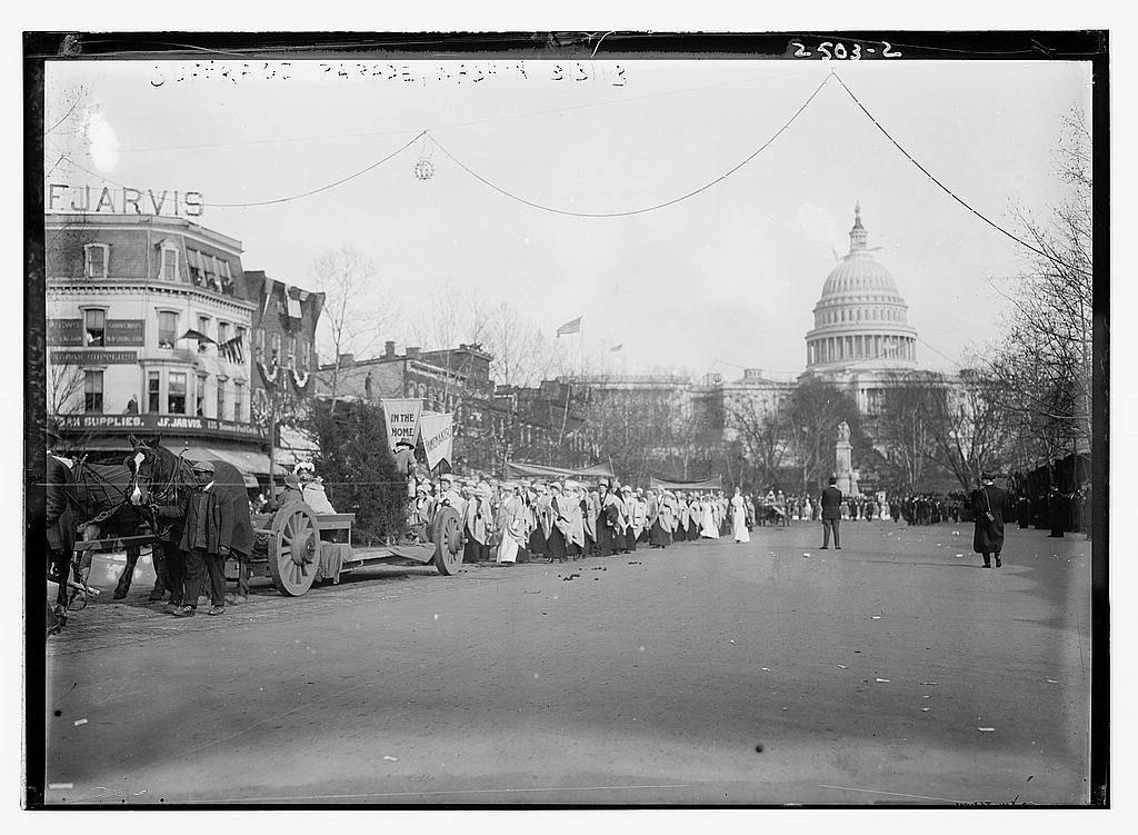 Bain News Service, 1913 — the suffrage parade approaching the Capitol