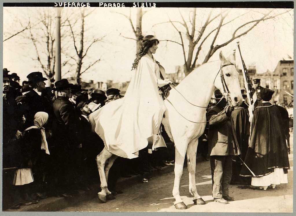 Bain News Service, 1913 — Inez Milholland Boissevain on a white horse