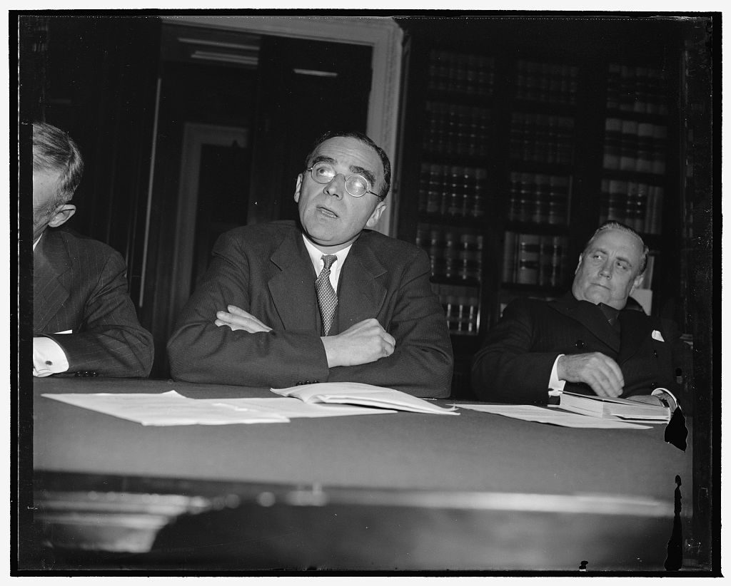Harris and Ewing, May 10 1939 — Morris Ernst of the ACLU testifies for the Ludlow Amendment