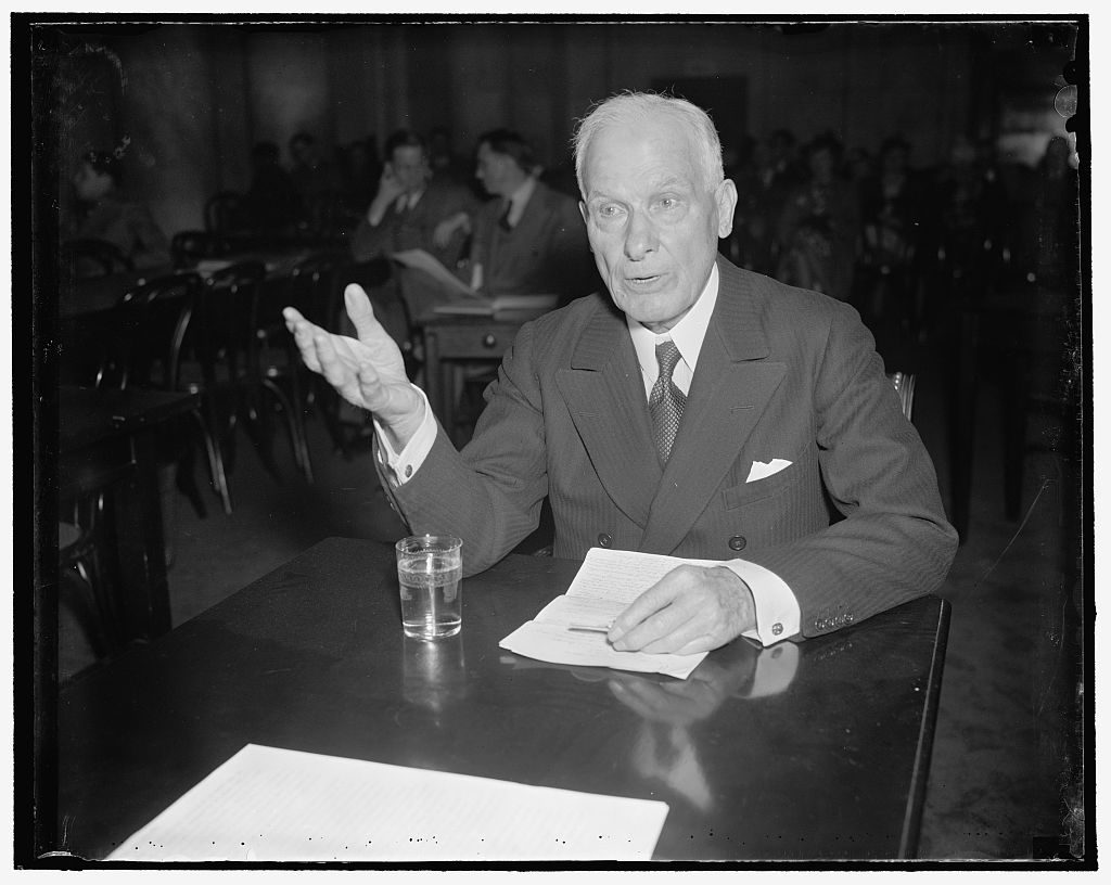 Harris and Ewing, 1937 — Jacob Gould Schurman testifies at the Senate court-packing hearings