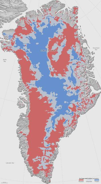 NASA Goddard — Greenland bedrock thaw map