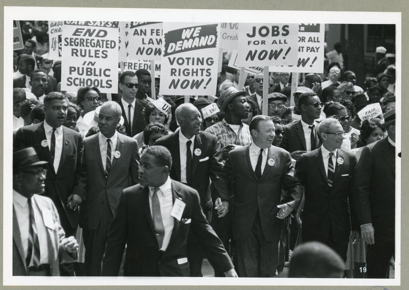 Leaders of the March on Washington march from the Washington Monument to the Lincoln Memorial, August 28 1963