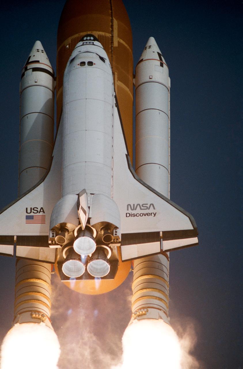 Space Shuttle Discovery lifts off from Kennedy Space Center, STS-51G, June 1985